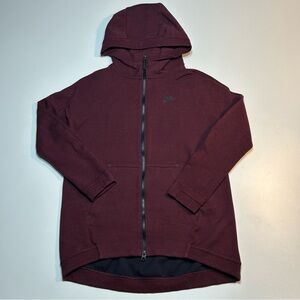 Nike Women’s Tech Fleece Cape Full Zip Hoodie Maroon Burgundy